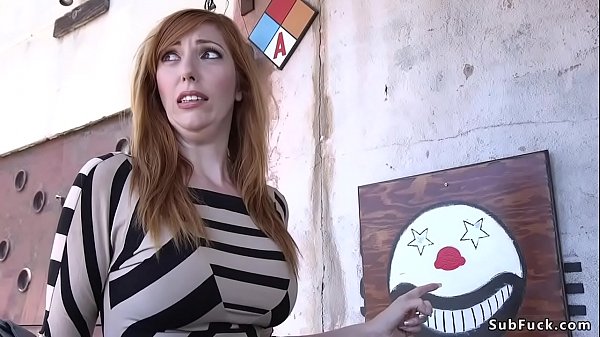 Busty redhead gets double penetration